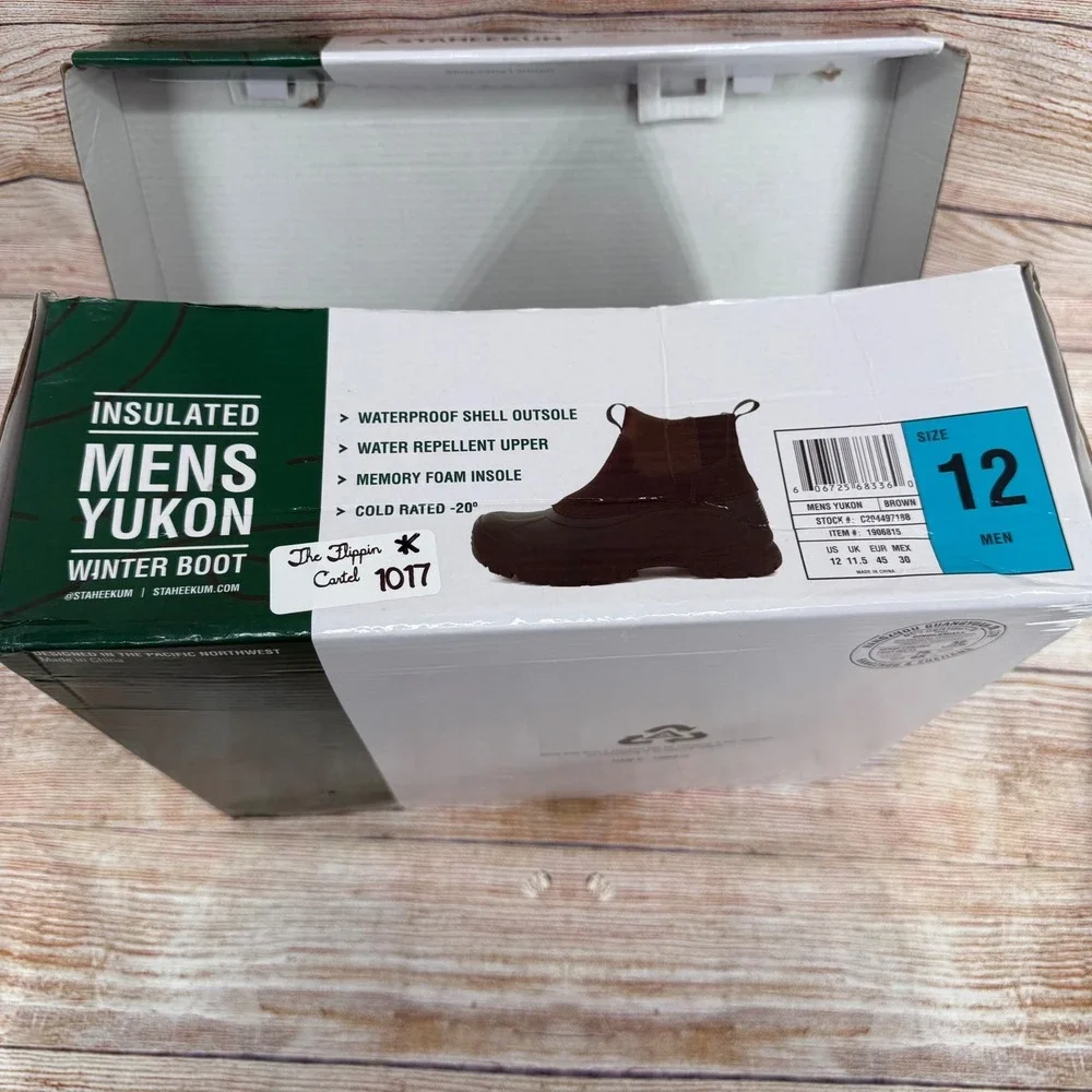 Staheekum Yukon Mens Winter Boot Brown Waterproof Insulated Size 12 C2M49719B